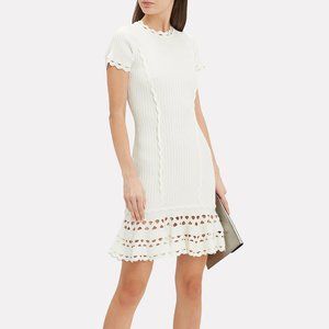 Jonathan Simkhai Zig Zag White Knit Mini Dress